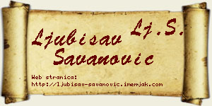 Ljubisav Savanović vizit kartica